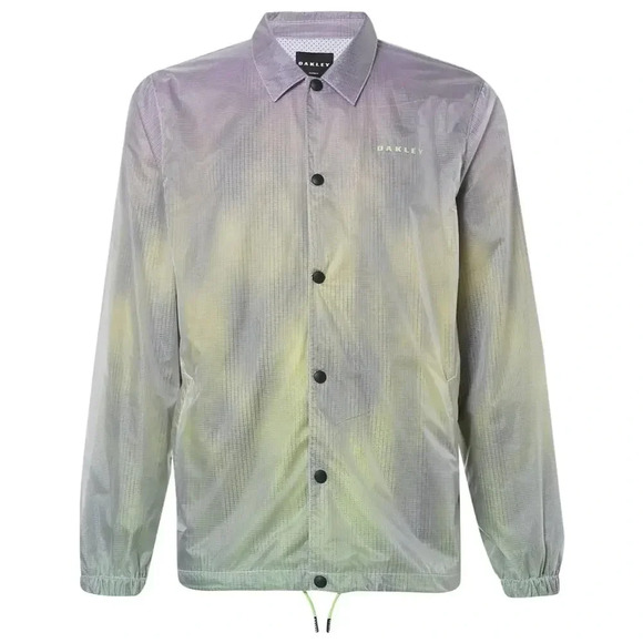 NWT Oakley Instacop Sunset Coaches Full Zip Rain Windbreaker Jacket Neon Green L - Picture 1 of 13